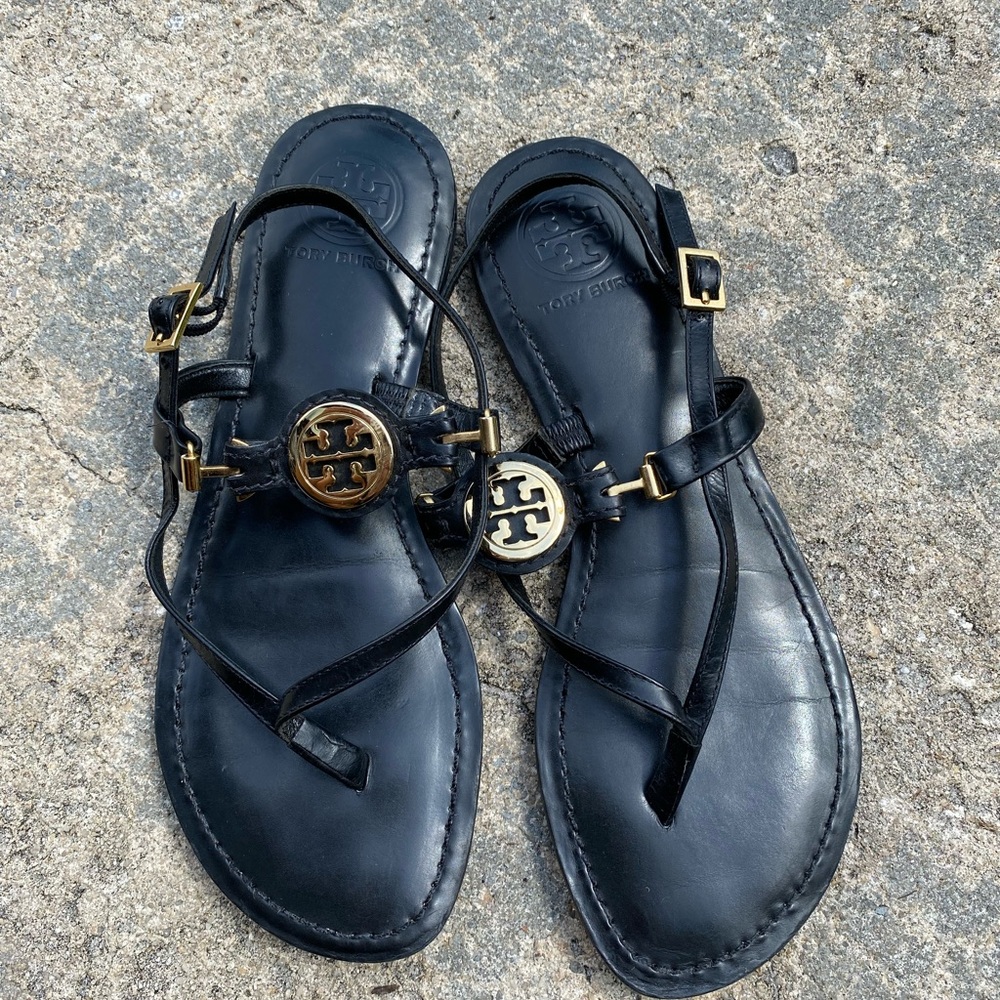 Tory Burch, size 7, black sandals